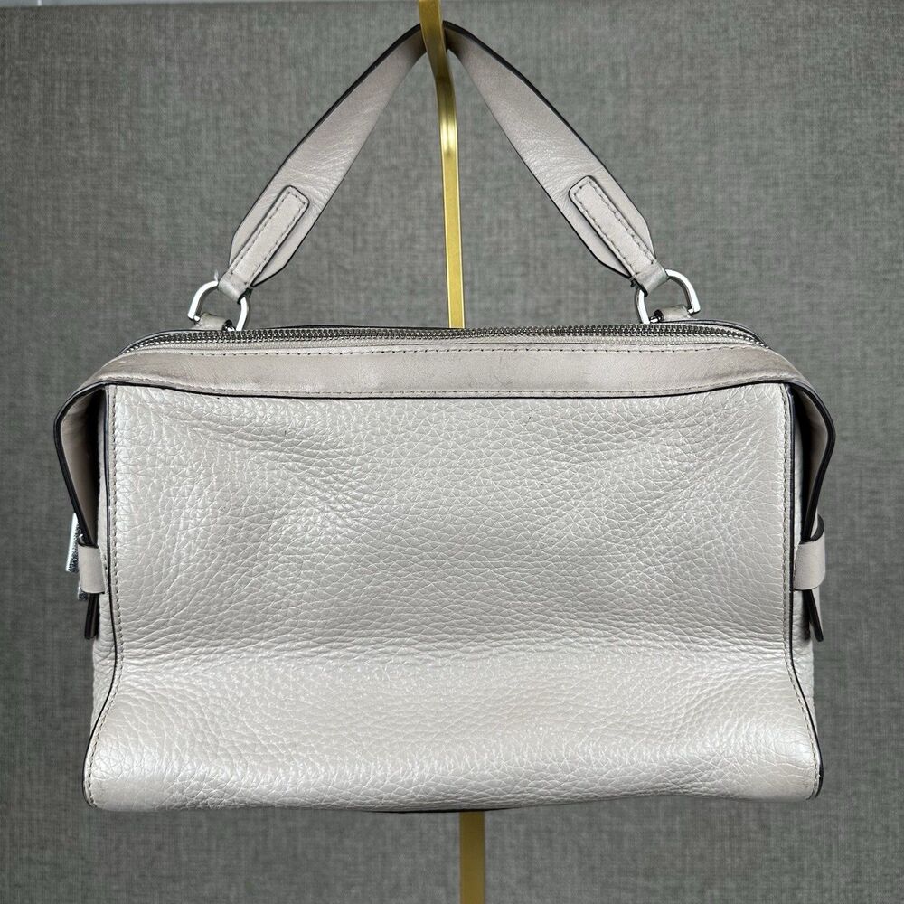 Michael Kors Ingrid Cement Taupe Leather Purse Handbag Designer Classic Luxe